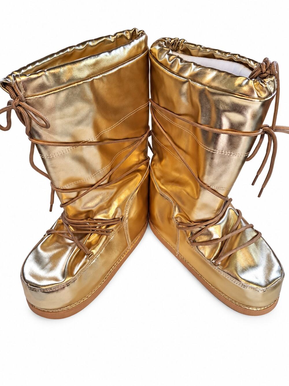 Cape Robbin Gold Metallic Moon Style Boots Women's Size 9 Removable Liners NWOT